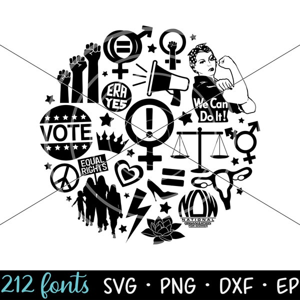 Feminism SVG, Female Empowerment Png, Feminist Symbols svg, Girl Power png, Women's Studies Shirt, Feminist Cut File DXF, Female Empowerment