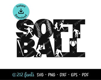 Softball Team Graphic: SVG, PNG, JPG Cut File (Digital Download)