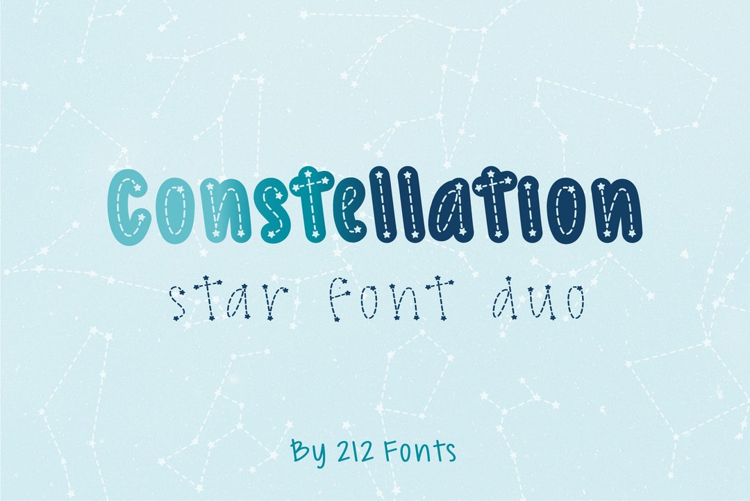 Constellation Star Font Font Made of Stars Constellations Etsy