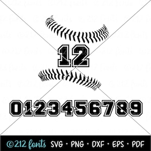 Baseball Laces & Numbers Clip Art SVGs, Baseball PNG Jpg eps, Digital Baseball Graphics, Custom Baseball Numbers, Baseball Numbers Cut File