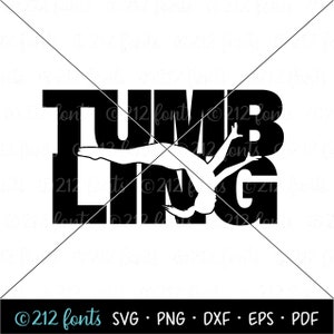 Tumbling Word Gymnast SVG Png Jpg, Digital Tumbling JPG, Tumbling Graphic, Gymnast Cut Files, Trampoline Tumbler Gift, Tumbling Coach
