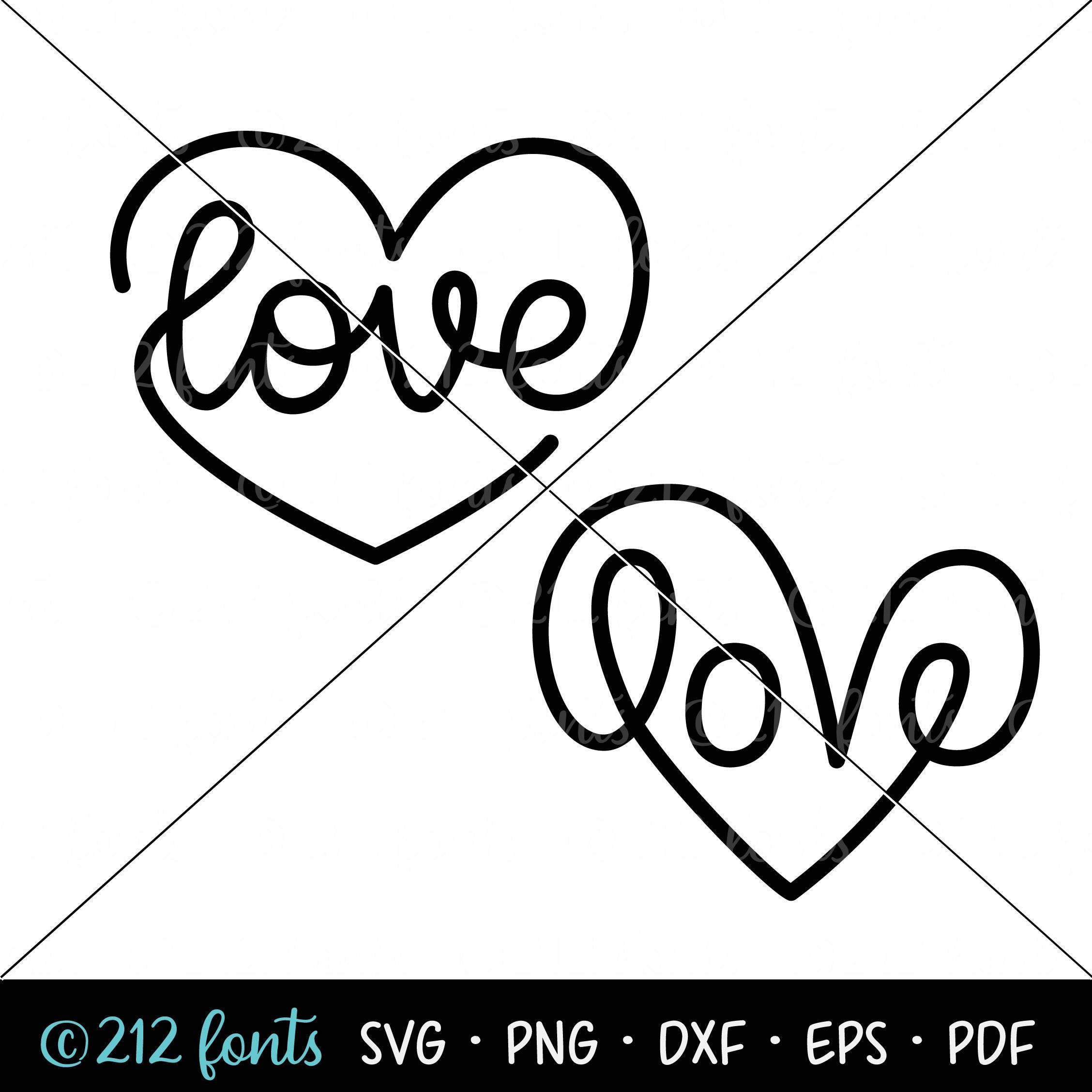 Love Heart SVG: Valentine's Day Graphic Cut Files (digital Download) - Etsy