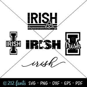 Irish Mascot SVG Pack, Irish School Png, Irish svg, School Mascot Art, Team Graphics, Team Mascot Cut File, Irish Team SVG, Irish Word Art