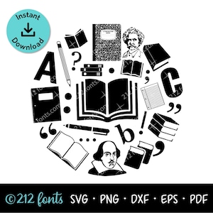 English Teacher SVG: Literature Circle Graphic (Digital Download)