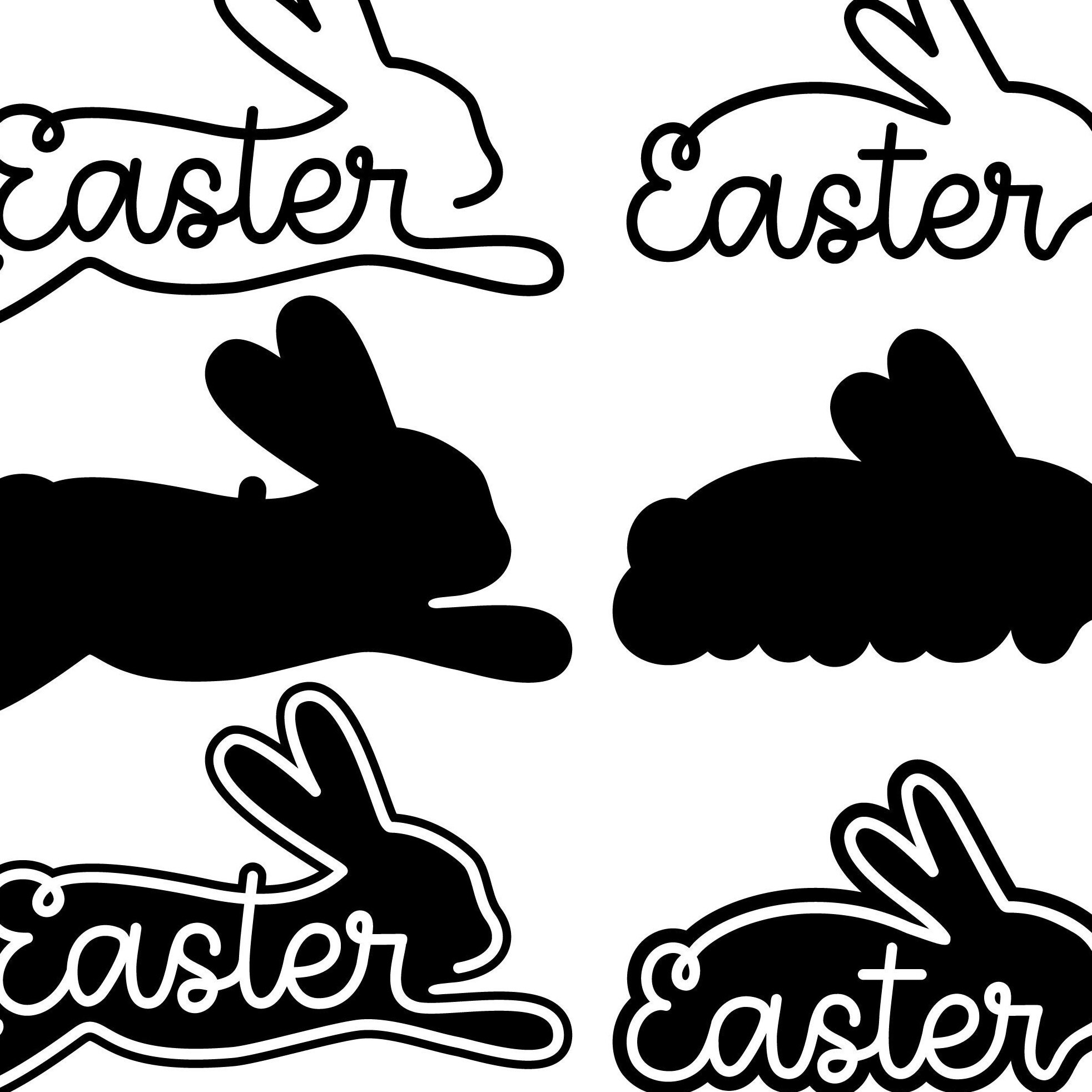Easter Bunny Word Art SVG, Rabbit PNG, Cricut Cut File (digital ...