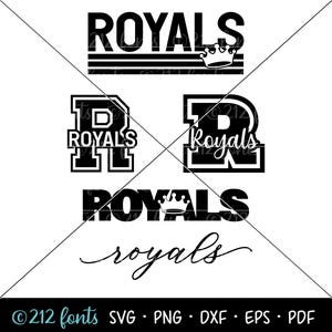 Royals Mascot SVG Pack, Royals School Png, Royals svg, School Mascot Team Graphics, Team Mascot Cut File, Royals Team SVG, Royals Word Art