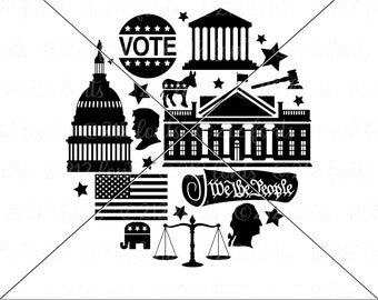 U.S. Politics SVG: Government Art, Teacher Clipart (Digital Download)