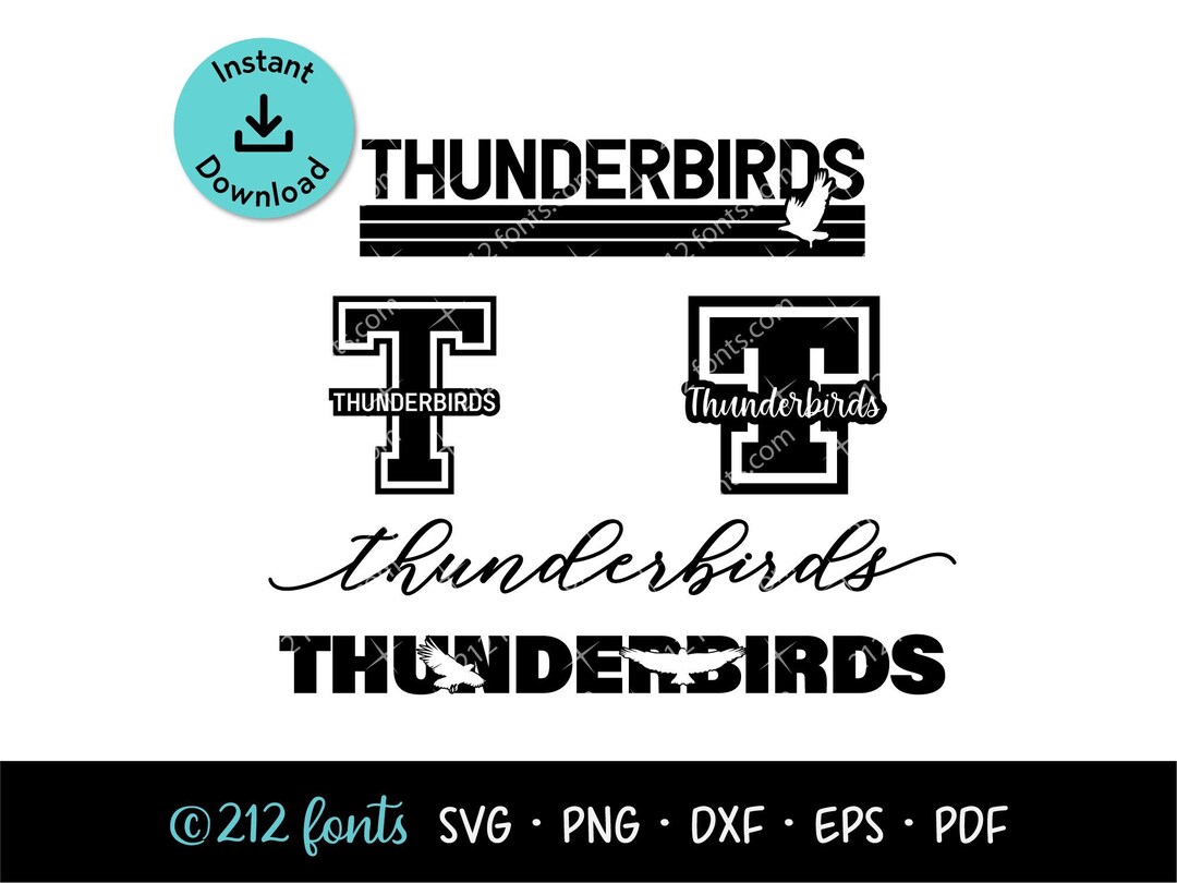 Thunderbirds Computer Graphics Thunderbirds Mascot SVG: Thunder Bird School Team Graphics (digital ...