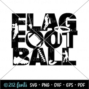 Flag Football Word SVG, Flag Football Circle Clip Art, Flag Football Png, Treinador de Flag Football, Flag Football Word Art, Gráficos de Futebol DXF
