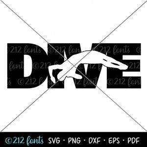 Taucher Silhouette Clip Art: Taucher PNG, SVG, JPG (Digital Download)
