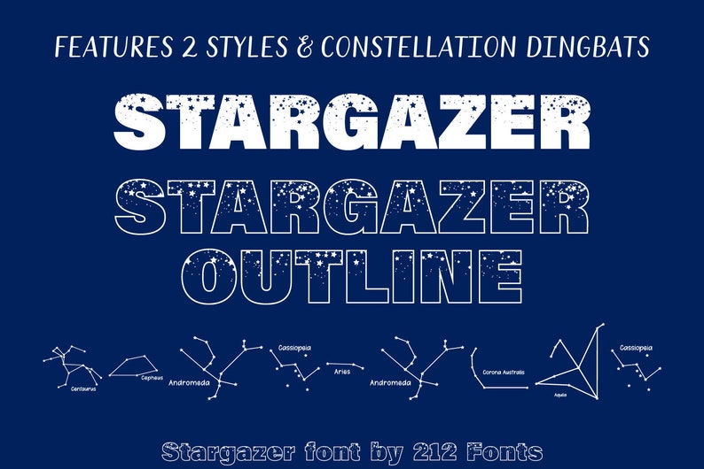 Stargazer Display Font Font Made of Stars Bonus Etsy