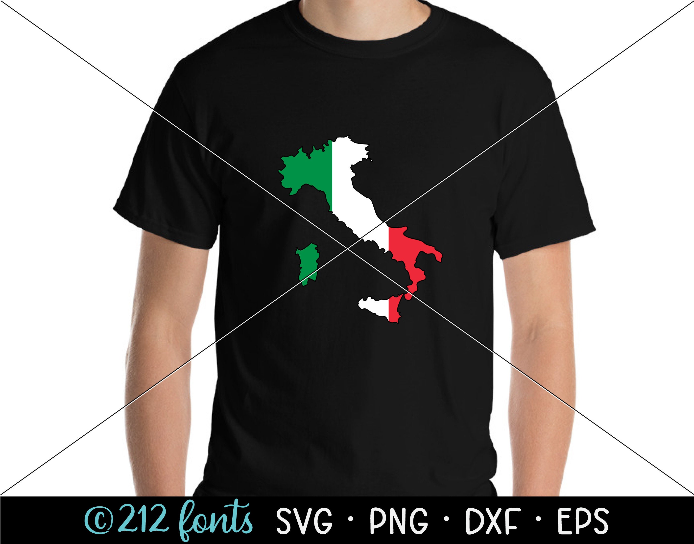 Italy Flag & Map SVG Pack Italian Outline Illustration (digital