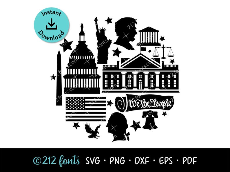 U.S. History SVG: Teacher Clipart, Patriotic Art (Digital Download) image 1