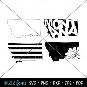 Handmade Montana Map Art: SVG, PNG, JPG (Digital Download)