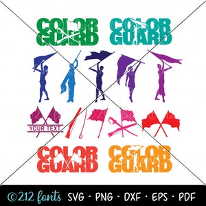 Color Guard SVG Pack: Flags, Sabre, Rifle (Digital Files)