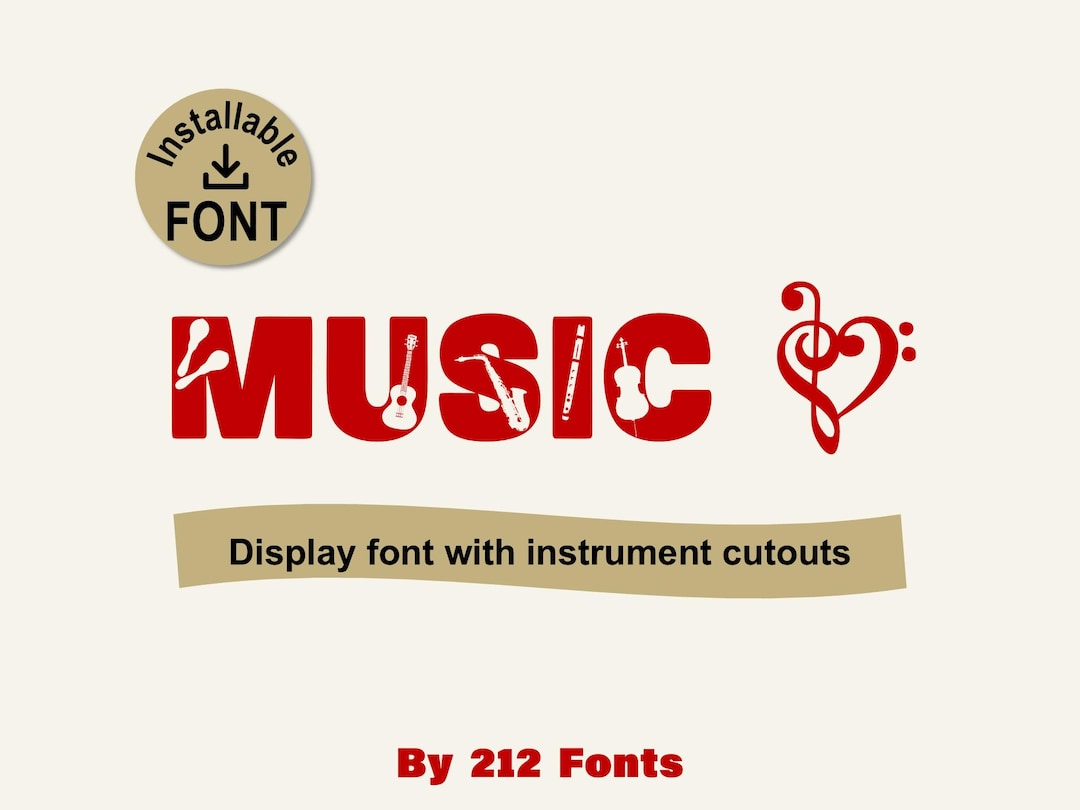 Music Instruments Font: Caps Letters, Dingbats (OTF) - Etsy