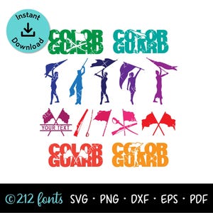Color Guard SVG Pack: Flags, Sabre, Rifle (Digital Files)