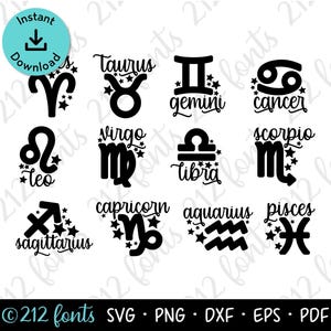 Zodiac Sign Graphics: SVG, PNG, JPG, Cut Files (Digital Download)