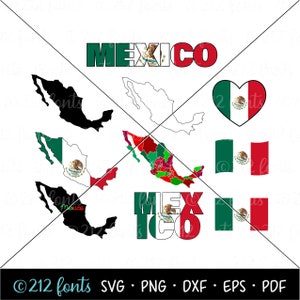 Mexico Flag and Country svg Pack, Mexico SVG, Mexico Maps Silhouette, Mexico Outline, Mexican Flags & Maps Clip Art, Mexican Art SVG