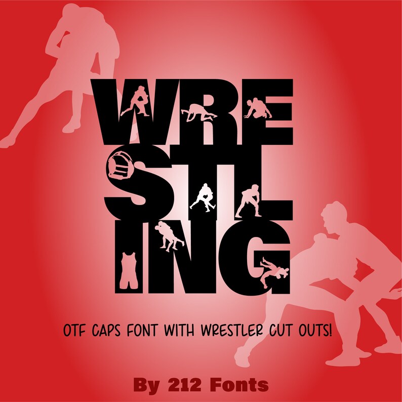 Wrestler Letters Wrestling Alphabet Font: Wrestler Cutout Letters (SVG, OTF) - Etsy