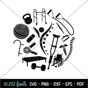 Physiotherapie svg, Physiotherapeut png, Physiotherapie Jpg und SVG, Sports Science Art, PT-Grafik, pt Cut File, pt-Shirt dxf