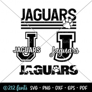 Jaguars Mascot SVG Graphics Pack: School Team Shirt Designs (Digital Download)