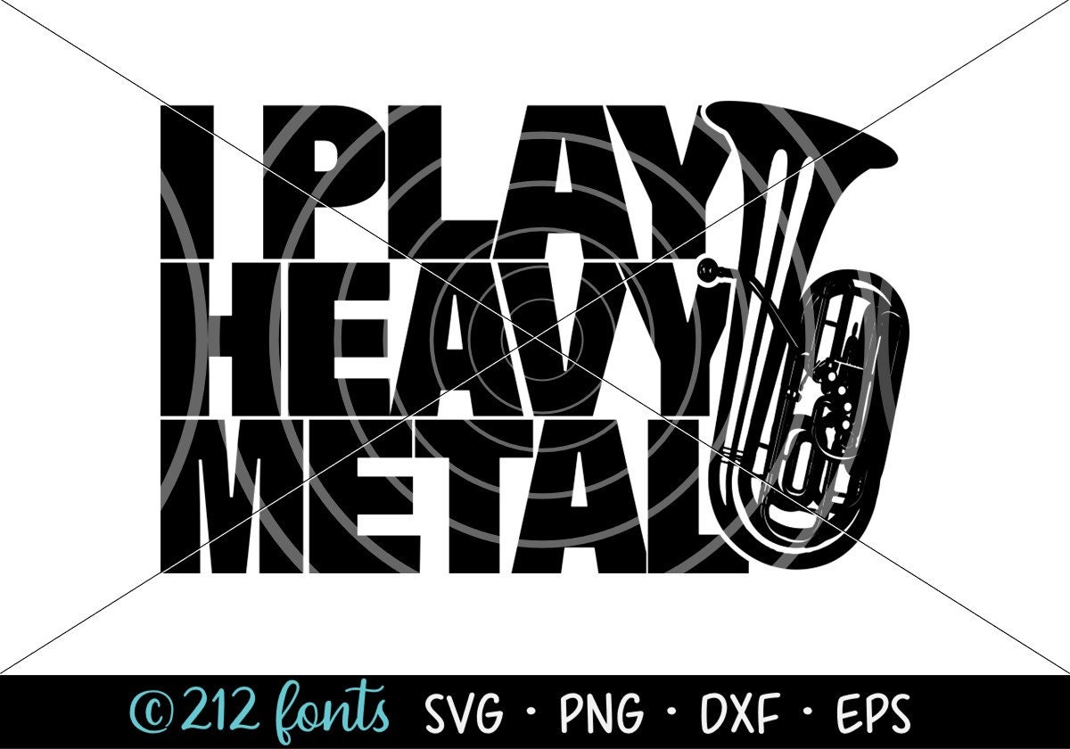 Je joue Heavy Metal Tuba Clip Art svg Tuba PNG Jpg eps Etsy France