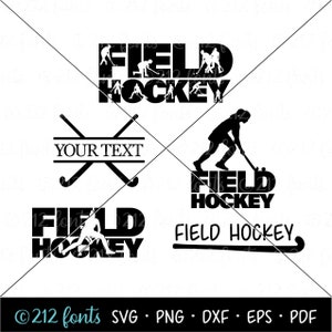 Pack d&#39;art des mots hockey sur gazon : fichiers de coupe SVG, PNG, PDF