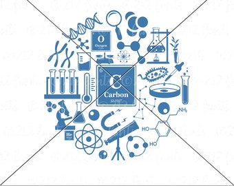 Clipart naukowy: nauczyciel SVG, chemia, grafika biologiczna (pobieranie cyfrowe)