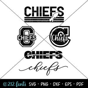 Chiefs Mascot SVG Pack: School Team Graphics (Digital Files)