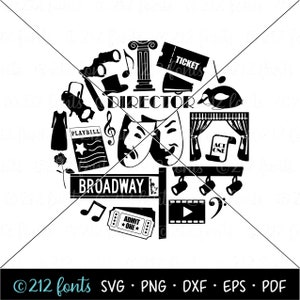 Círculo de teatro SVG, Profesor de teatro PNG, Iconos de teatro SVG, Arte teatral digital, Gráfico de actor, Archivo de corte de Broadway, Entrenador de actuación SVG, Drama SVG