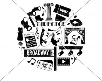 Theatre Circle SVG: Drama Teacher, Broadway Art (Digital Download)