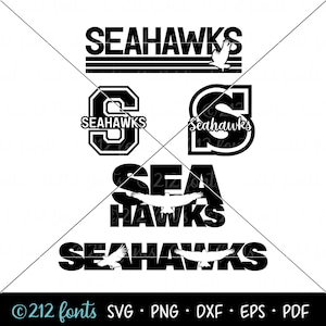 Paquete de gráficos SVG de la mascota de los Seahawks: Arte del equipo escolar (descarga digital)