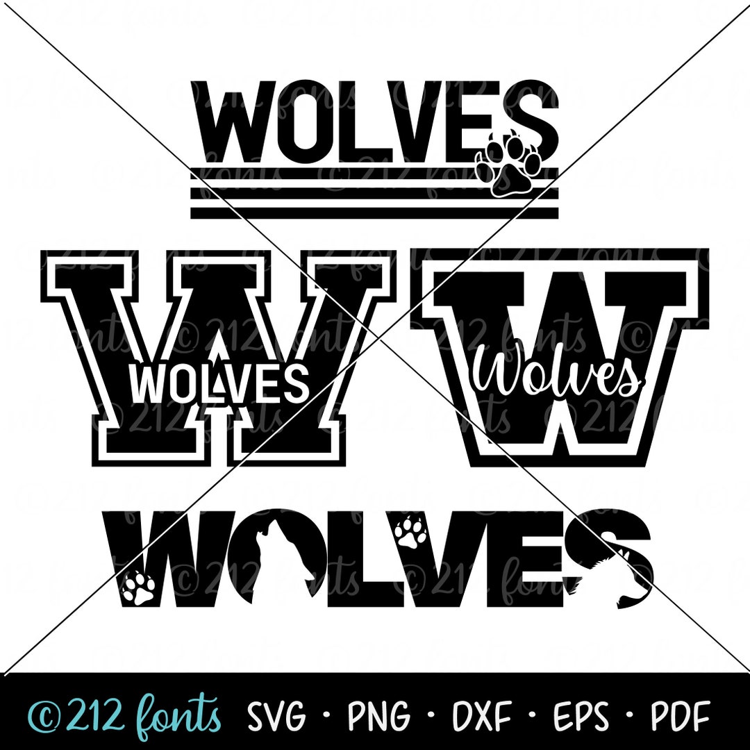 Wolves Mascot SVG Graphics Pack: School Team Clipart (digital Download ...