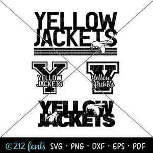 Yellow Jackets Mascot Graphics Pack: School Team SVG, PNG, PDF