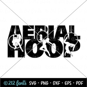 Aerial Hoop Word Art: Lyra Acrobat Graphics (SVG, PNG, JPG)