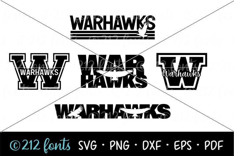 Warhawks Mascot SVG Graphics Pack: School Team Art (digital Download ...