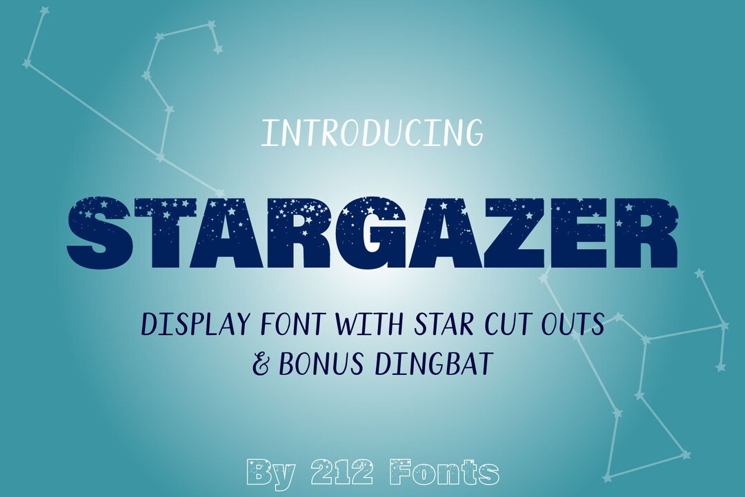 Stargazer Display Font Font Made of Stars Bonus Etsy