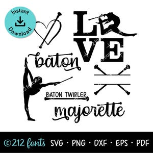 Grafika Baton Twirler: Majorette Graphics (SVG, PNG, JPG)