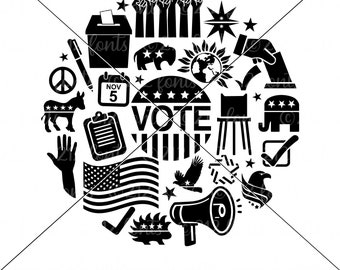 Vote Circle SVG: US Politics Graphic (Digital Download)