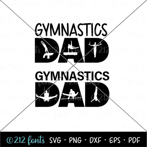 Boy's Gymnastics Dad Silhouette Clip Art, Gymnastics Png Jpg Svg format, Gymnastics Dad Graphic, Men's Gymnast Cut File, Gymnastics DXF file