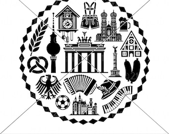 Germany Circle SVG: German Culture Clip Art (Digital Download)