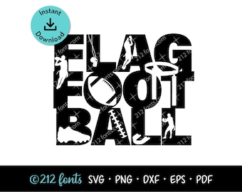 Diseño gráfico SVG de texto para fútbol americano sin contacto: Gráficos para entrenadores (descarga digital)