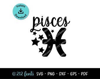 Pisces Constellation Clipart, Zodiac Symbol Graphics (svg, png, jpg, dxf, eps)