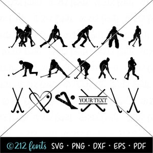 Field Hockey SVG Cut Files: Silhouette Graphics (Digital Download)