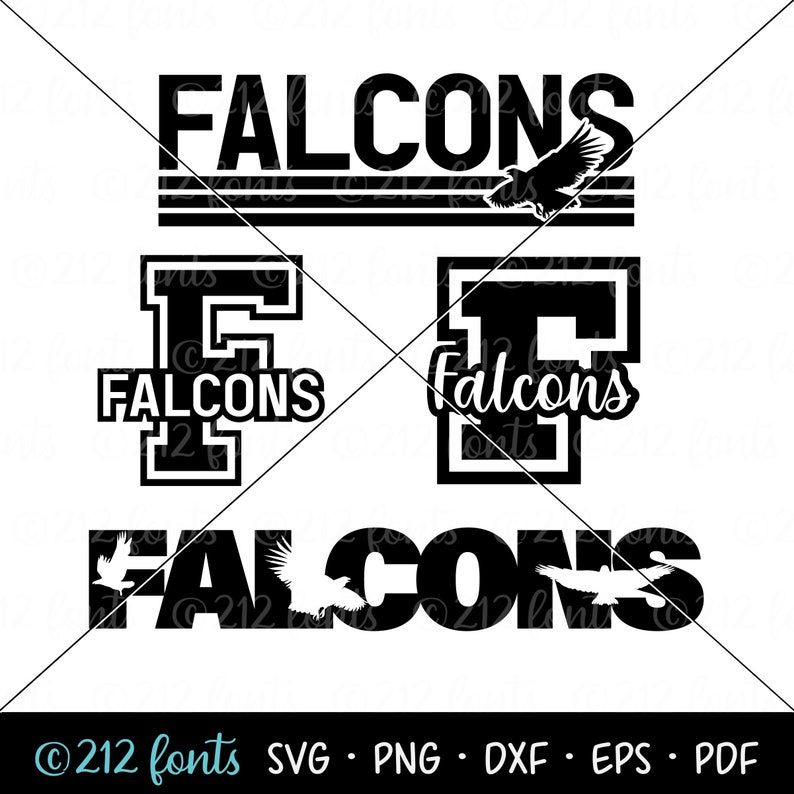 Falcons Letter Falcons Mascot SVG Pack: School Team Graphics (digital Files) - Etsy