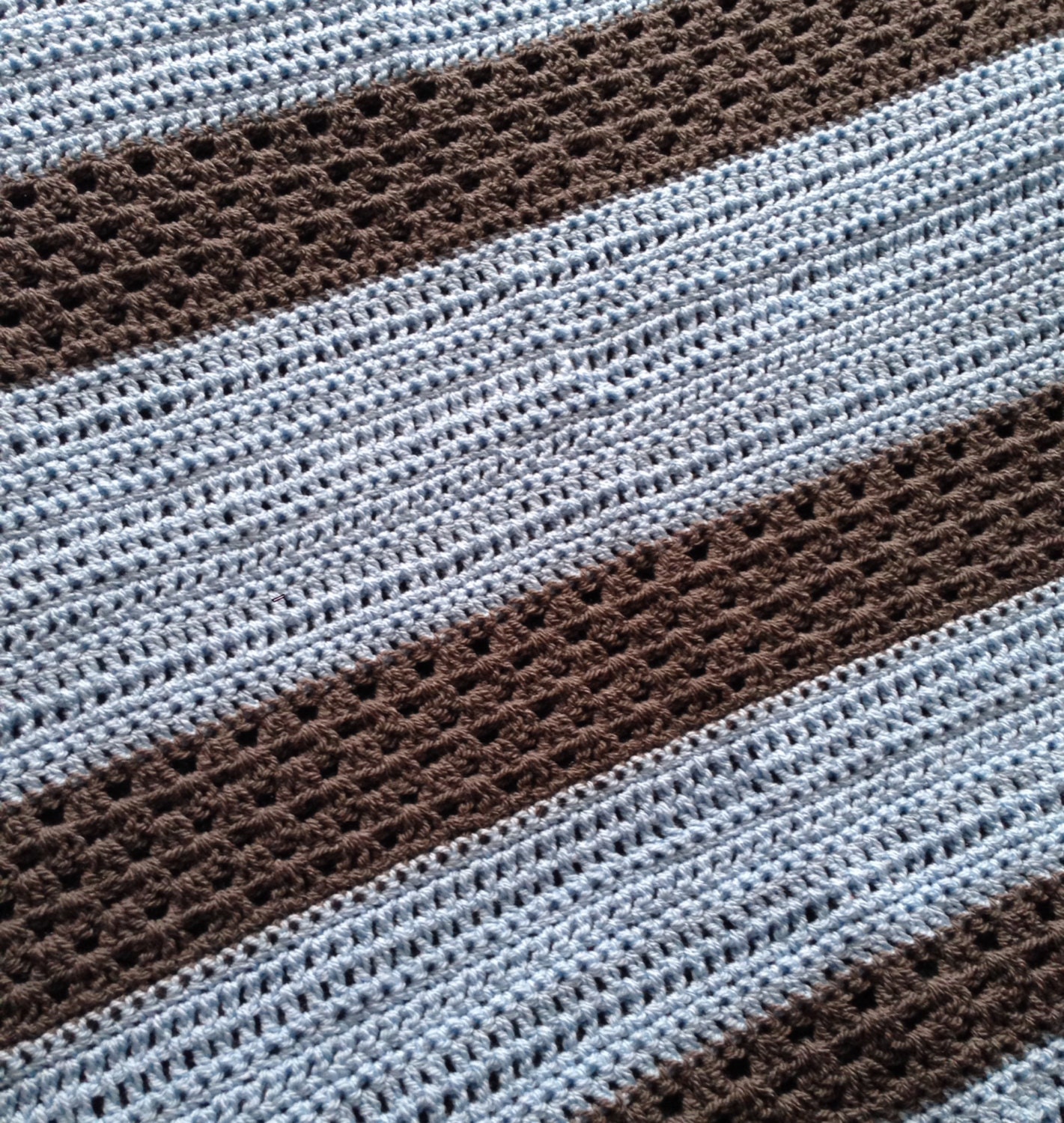 Blue and Grey Crochet Baby Blanket Etsy