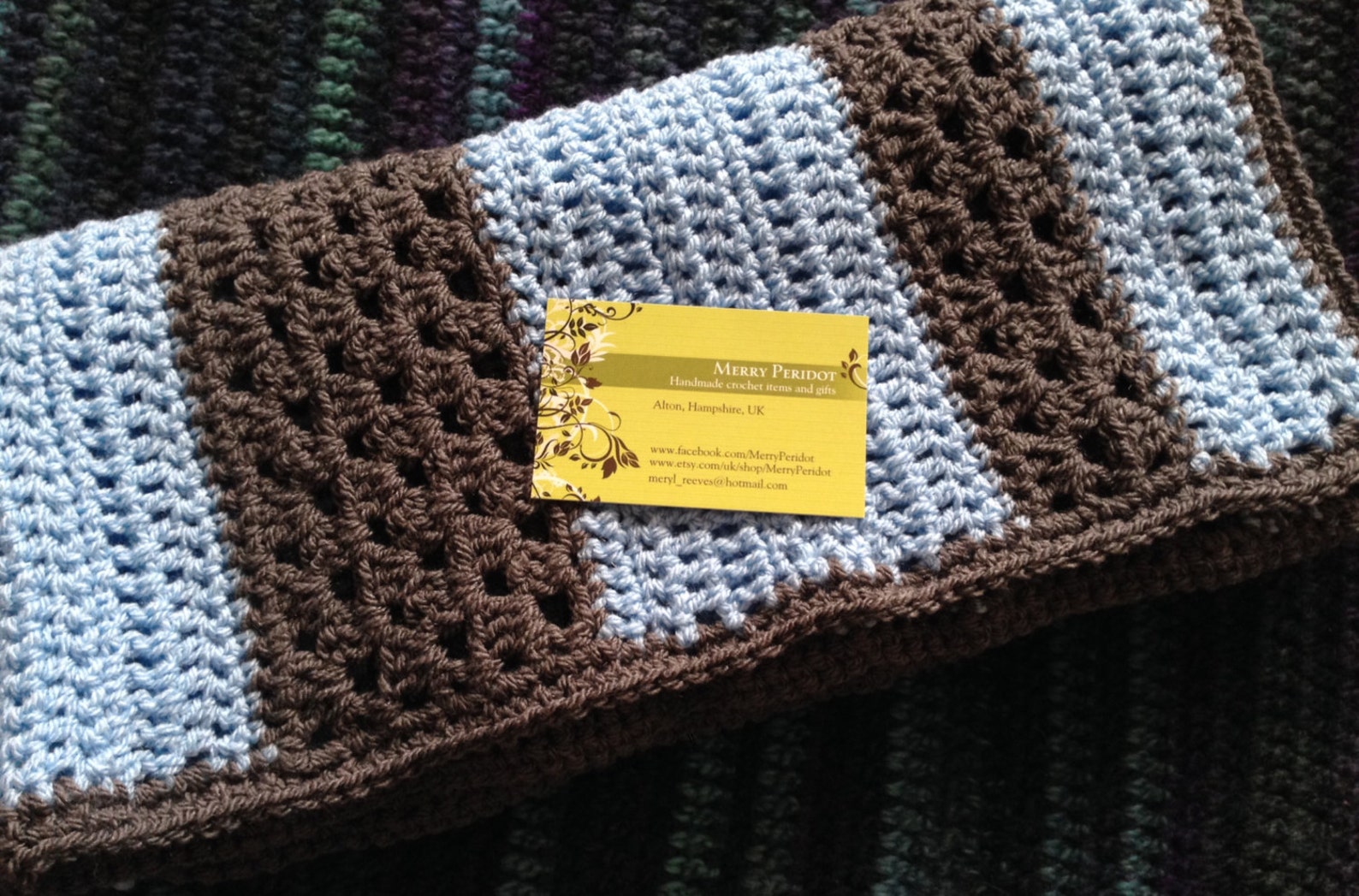 Blue and Grey Crochet Baby Blanket Etsy