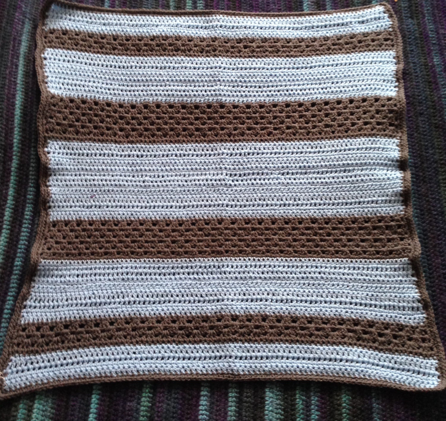 Blue and Grey Crochet Baby Blanket Etsy