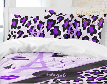 Girls Paris Comforters Eiffel Tower Bedding Sets Teal Zebra Etsy